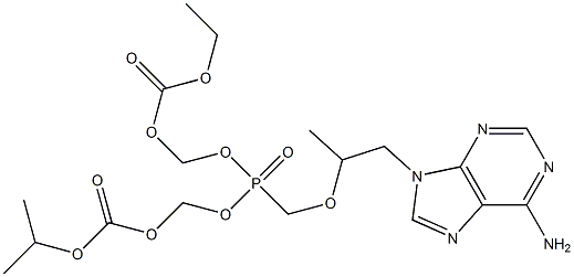 Structure of (((((1-(6-aMino-9H-purin-9-yl)propan-2-yl)oxy)Methyl)phosphoryl)bis(oxy))bis(Methylene) isopropyl Methyl dicarbonate