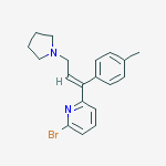 Structure of (E) - 2 - bromine - 6 - (3 - (pyrrole alkyl - 1 - base) - 1 - methyl phenyl allyl) pyridine