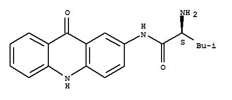 N-(L-亮氨酰)-2-氨基吖啶酮结构式