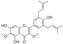 Structure of 5,7,4'-Trihydroxy-3,6-diMethoxy
-3',5'-diprenylflavone