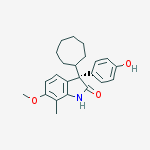 2H-Indol-2-one, 3-cycloheptyl-1,3-dihydro-3-(4-hydroxyphenyl)-6-methoxy-7-methyl-, (3S)-结构式