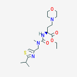 (S)-Ethyl 2-[3-(2-Isopropyl-thiazol-4-ylmethyl)-3-methylureido]-4-morpholin-4-yl-butanoate结构式