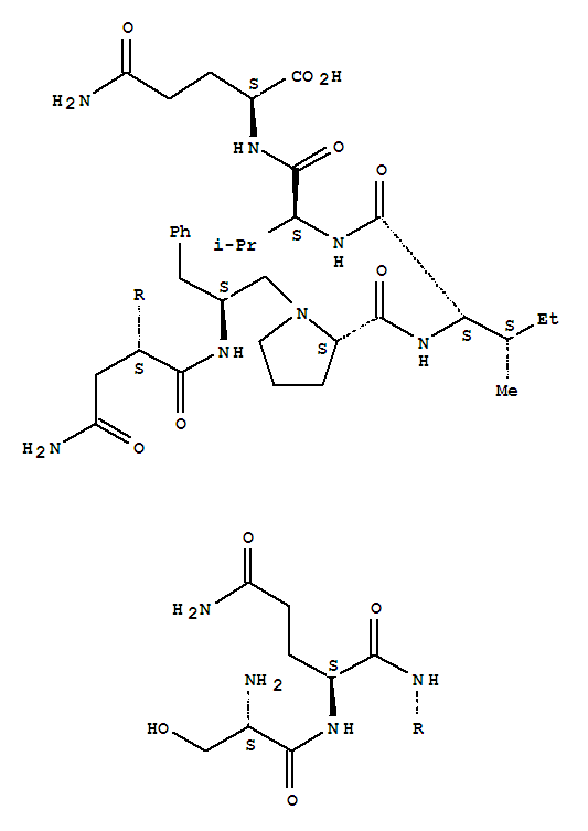 Structure of H-SER-GLN-ASN-PHE-(R)-PRO-ILE-VAL-GLN-OH