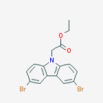 Ethyl 2-(3,6-dibromocarbazol-9-yl)acetate结构式