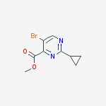 Methyl 5-bromo-2-cyclopropylpyrimidine-4-carboxylate结构式