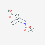 Structure of 3-[(2-methylpropan-2-yl)oxycarbonyl]-3-azabicyclo[2.2.2]octane-5-carboxylic acid