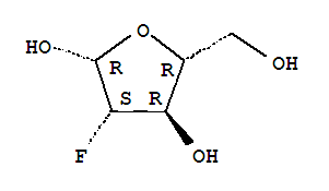 Structure of 2-DEOXY-2-FLUORO-D-ARABINOFURANOSE