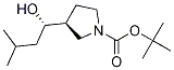 Structure of (S)-tert-butyl 3-((S)-1-hydroxy-3-methylbutyl)pyrrolidine-1-carboxylate