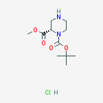 Structure of (S)-1-N-BOC-PIPERAZINE-2-CARBOXYLIC ACID METHYL ESTER-HCl