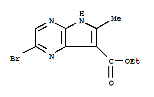Structure of 2-BROMO-6-METHYL-5H-PYRROLO[2,3-B]PYRAZINE-7-CARBOXYLIC ACID ETHYL ESTER