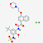 N-[5-tert-butyl-3-(methanesulfonamido)-2-methoxyphenyl]-2-[4-(2-morpholin-4-ylethoxy)naphthalen-1-yl]-2-oxoacetamide;hydrochloride结构式