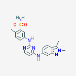 Structure of 5-[[4-[(2,3-DIMETHYL-2H-INDAZOL-6-YL)AMINO]-2-PYRIMIDINYL]AMINO]-2-METHYLBENZENESULFONAMIDE