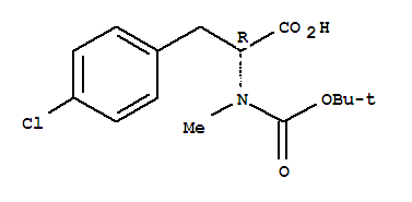 叔丁氧羰基-N-甲基对氯-D-苯丙氨酸结构式