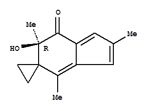 Structure of Spiro[cyclopropane-1,5'-[5H]inden]-7'(6'H)-one,6'-hydroxy-2',4',6'-trimethyl-, (R)-