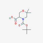 4-(tert-Butoxycarbonyl)-6,6-dimethylmorpholine-3-carboxylic acid结构式