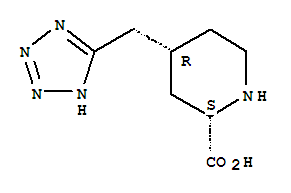 Structure of (2R,4S)-4-(2H-tetrazol-5-ylmethyl)piperidine-2-carboxylic acid