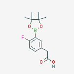 Structure of 2-[4-fluoro-3-(4,4,5,5-tetramethyl-1,3,2-dioxaborolan-2-yl)phenyl]acetic Acid