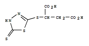 2-(5-巯基 -1,3,4-噻二唑-2-硫代)琥珀酸结构式
