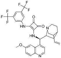 Structure of 3-[[3,5-bis(trifluoroMethyl)phenyl]aMino]-4-[[(9R)-6'-Methoxycinchonan-9-yl]aMino]- 3-Cyclobutene-1,2-dione