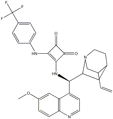 3-[[(9R)-6'-Methoxycinchonan-9-yl]aMino]-4-[[4-(trifluoroMethyl)phenyl]aMino]-3-Cyclobutene-1,2-dione结构式