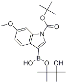 1-Boc-6-Methoxyindole-3-boronic acid, pinacol ester结构式