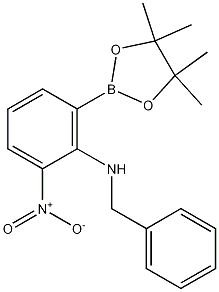 Structure of 2-N-Benzylamino-3-nitrophenylboronic acid, pinacol ester