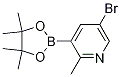 Structure of 5-bromo-2-methyl-3-(4,4,5,5-tetramethyl-1,3,2-dioxaborolan-2-yl)pyridine