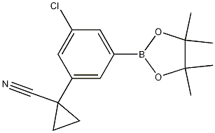 Structure of 1-(3-Chloro-5-(4,4,5,5-tetramethyl-1,3,2-dioxaborolan-2-yl)phenyl)cyclopropanecarbonitrile