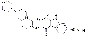 Structure of 9-ethyl-6,6-diMethyl-8-(4-Morpholinopiperidin-1-yl)-11-oxo-5a,6,11,11a-tetrahydro-5H-benzo[b]carbazole-3-carbonitrile hydrochloride