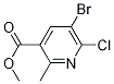 3-Pyridinecarboxylic acid, 5-broMo-6-chloro-2-Methyl-, Methyl ester结构式