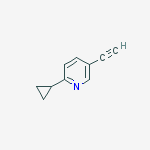 Structure of 2-cyclopropyl-5-ethynylpyridine