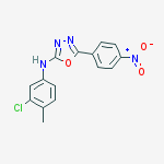 Structure of N-(3-chloro-4-methylphenyl)-5-(4-nitrophenyl)-1,3,4-oxadiazol-2-a Mine