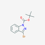 Structure of 2-methyl-2-propanyl 3-bromo-1h-indazole-1-carboxylate