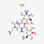 Structure of D-Streptamine, O-3-amino-3-deoxy-α-D-glucopyranosyl-(1→6)-O-[6-amino-6-deoxy-α-D-glucopyranosyl-(1→4)]-N1-[(2S)-4-amino-2-hydroxy-1-oxobutyl]-2-deoxy-, hydrate (1:)