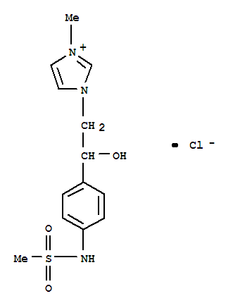 Structure of 1H-Imidazolium,3-[2-hydroxy-2-[4-[(methylsulfonyl)amino]phenyl]ethyl]-1-methyl-, chloride(1:1)