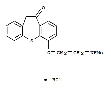 Structure of Dibenzo(b,f)thiepin-10(11H)-one, 6-(2-(methylamino)ethoxy)-, hydrochlo ride