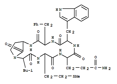 N~2~-[(2S,3Z)-2-({(2S)-2-[(3R)-3-amino-2-oxopyrrolidin-1-yl]-4-methylpentanoyl}amino)-4-(methylsulfanyl)but-3-enoyl]-L-glutaminyl-N-[(1S)-1-benzyl-2-oxoethyl]-L-tryptophanamide结构式