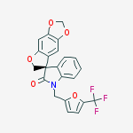 Structure of Spiro[furo[2,​3-​f]​-​1,​3-​benzodioxole-​7(6H)​,​3'-​[3H]​indol]​-​2'(1'H)​-​one,1'-​[[5-​(trifluoromethyl)​-​2-​furanyl]​methyl