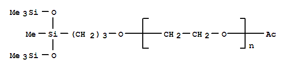 2-[乙酰氧基(聚氧乙烯)丙基]七甲基三硅氧烷结构式