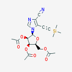 5-(2-(Trimethylsilyl)-1-ethyn-1-yl)-1-(2',3',5'-tri-O-acetyl-?-D-ribofuranosyl)imidazo-4-carbonitrile结构式