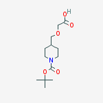 Structure of 1-Piperidinecarboxylic acid, 4-[(carboxymethoxy)methyl]-, 1-(1,1-dimethylethyl) ester