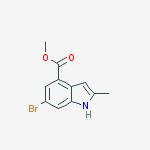 Structure of 6-Bromo-2-methyl-1H-indole-4-carboxylic acid methyl ester