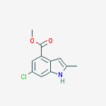 Structure of 6-Chloro-2-Methyl-1H-indole-4-carboxylic acid Methyl ester