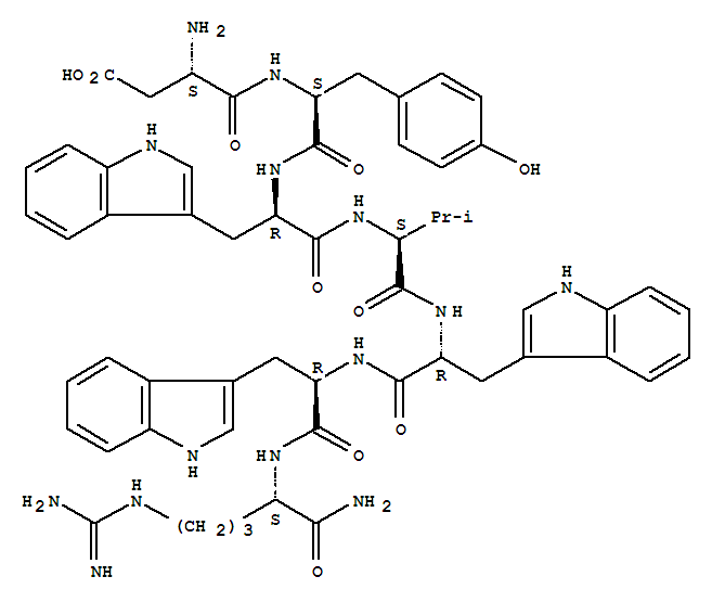 Structure of neurokinin A (4-10), Tyr(5)-Trp(6,8,9)-Arg(10)-