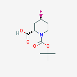 Structure of (2S,4S)-4-fluoro-1-[(2-methylpropan-2-yl)oxycarbonyl]piperidine-2-carboxylic acid