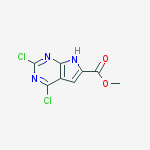 Structure of 2,4-DICHLORO-7H-PYRROLO[2,3-D]PYRIMIDINE-6-CARBOXYLIC ACID ETHYL ESTER