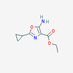 Structure of 5-AMINO-2-CYCLOPROPYL-4-OXAZOLECARBOXYLIC ACID ETHYL ESTER