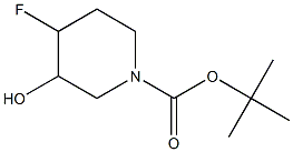 Structure of 1-Piperidinecarboxylic acid, 4-fluoro-3-hydroxy-, 1,1-diMethylethyl ester