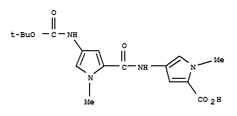 4-[(4-tert-Butoxycarbonylamino-1-methyl-1H-pyrrole-2-carboxylic acid结构式