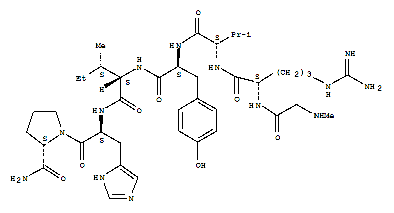 Structure of [SAR1]-ANGIOTENSIN II (1-7) AMIDE